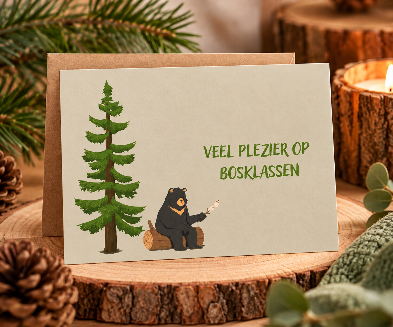 Wenskaart - Veel plezier op bosklassen