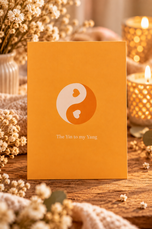 Wenskaart - The ying to my yang - orange