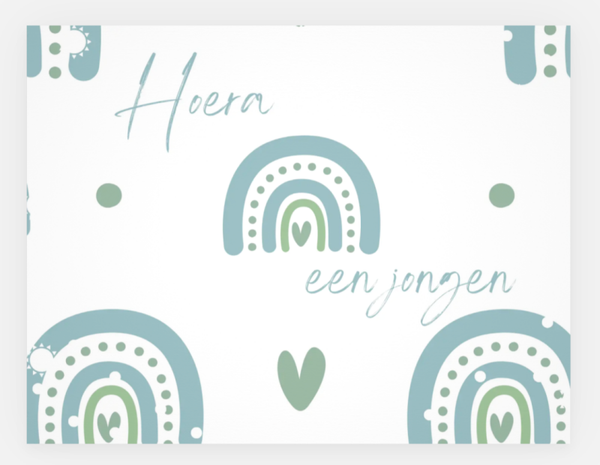 Wenskaart - Hoera een jongen