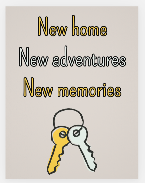 Wenskaart - New home New adventures New memories