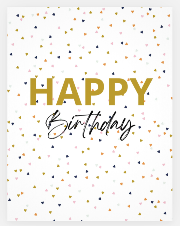 Wenskaart - Happy Birthday - Gold