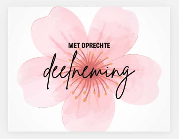 Wenskaart - Met oprechte deelneming - bloem