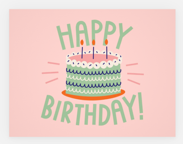 Wenskaart - Happy Birthday - roze