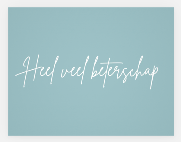 Wenskaart - Heel veel beterschap - blauw