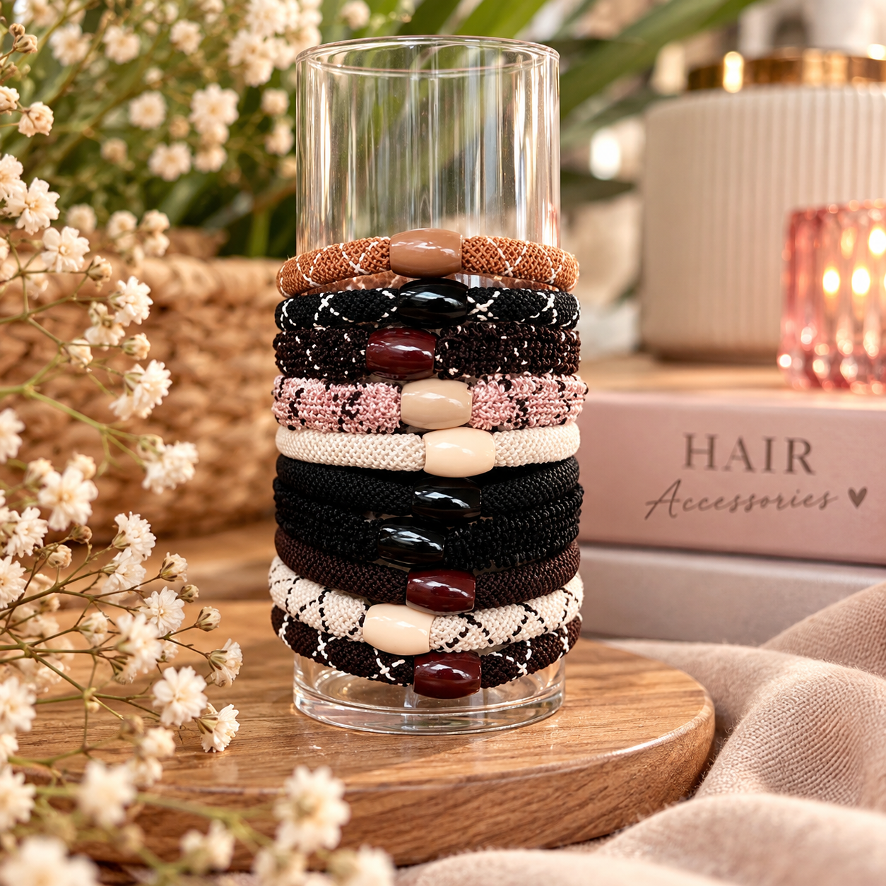 Set van 10 haarrekkers/armbanden - 001