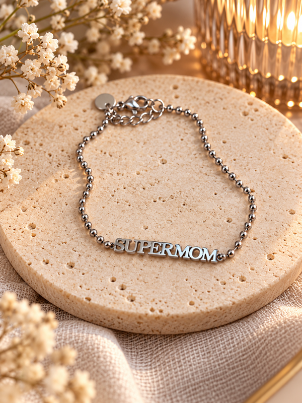 Armband Supermom - Zilverkleurig