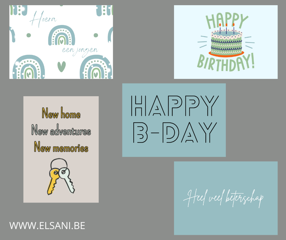 Set wenskaarten - 5 stuks