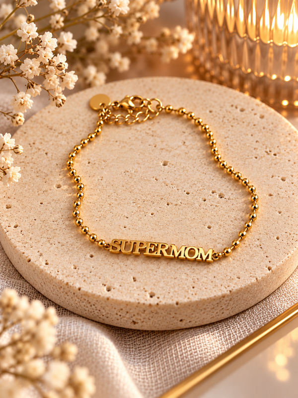 Armband Supermom - Goudkleurig