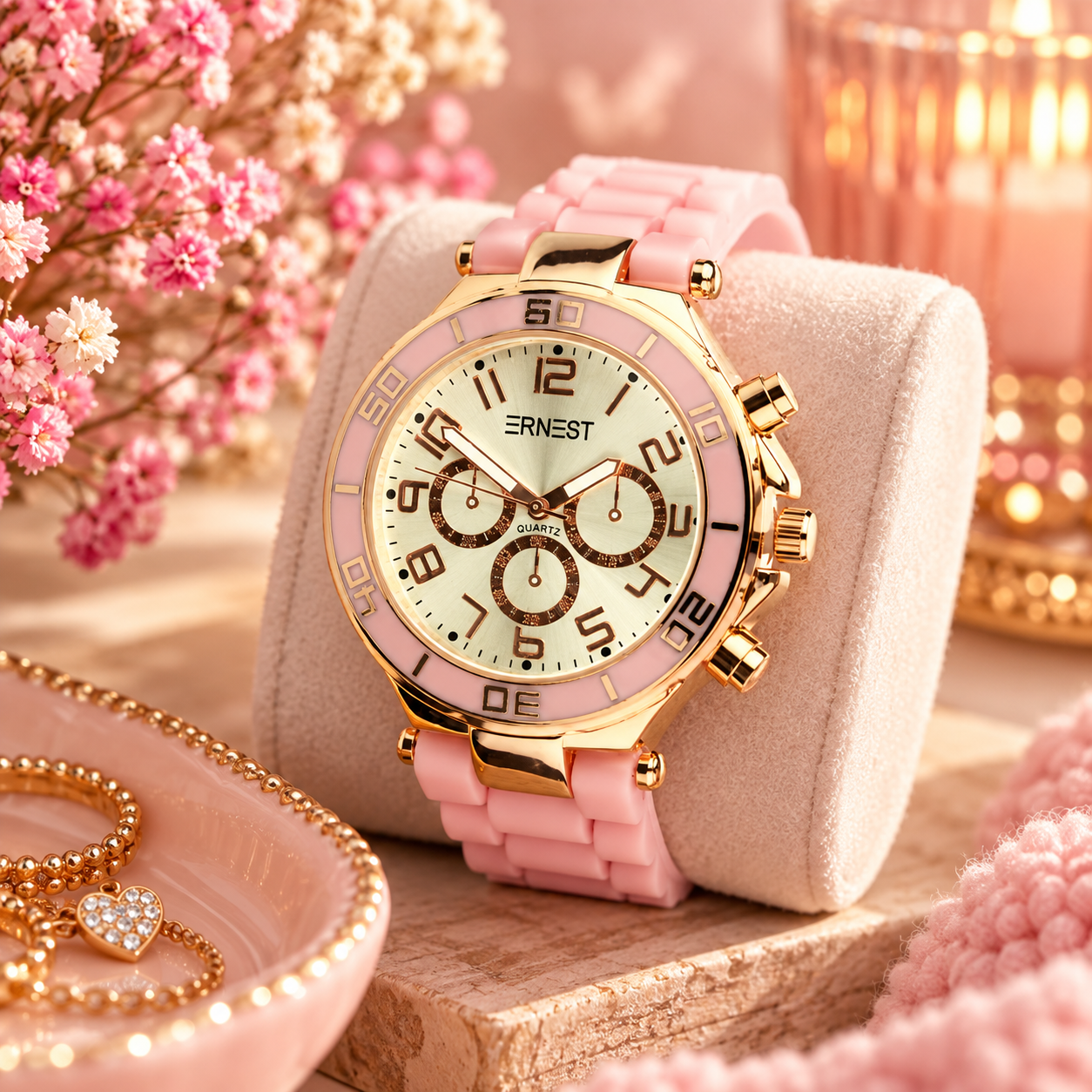 Ernest Horloge Rosé" Pink