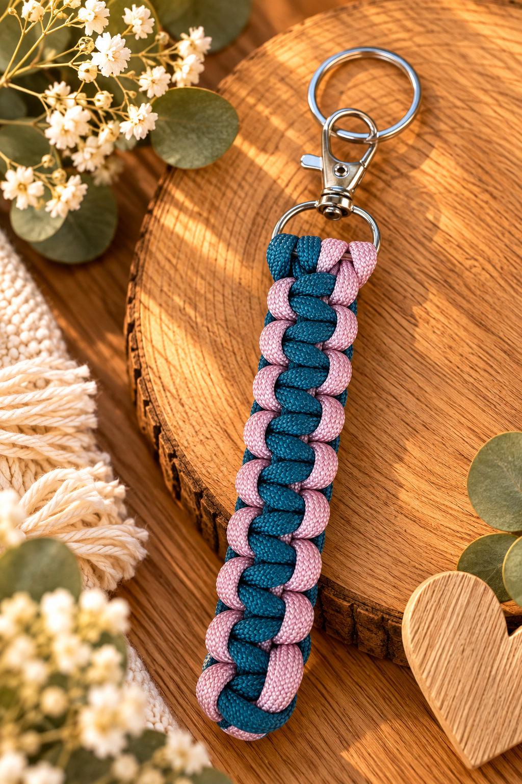 Sleutelhanger : blauw - roze