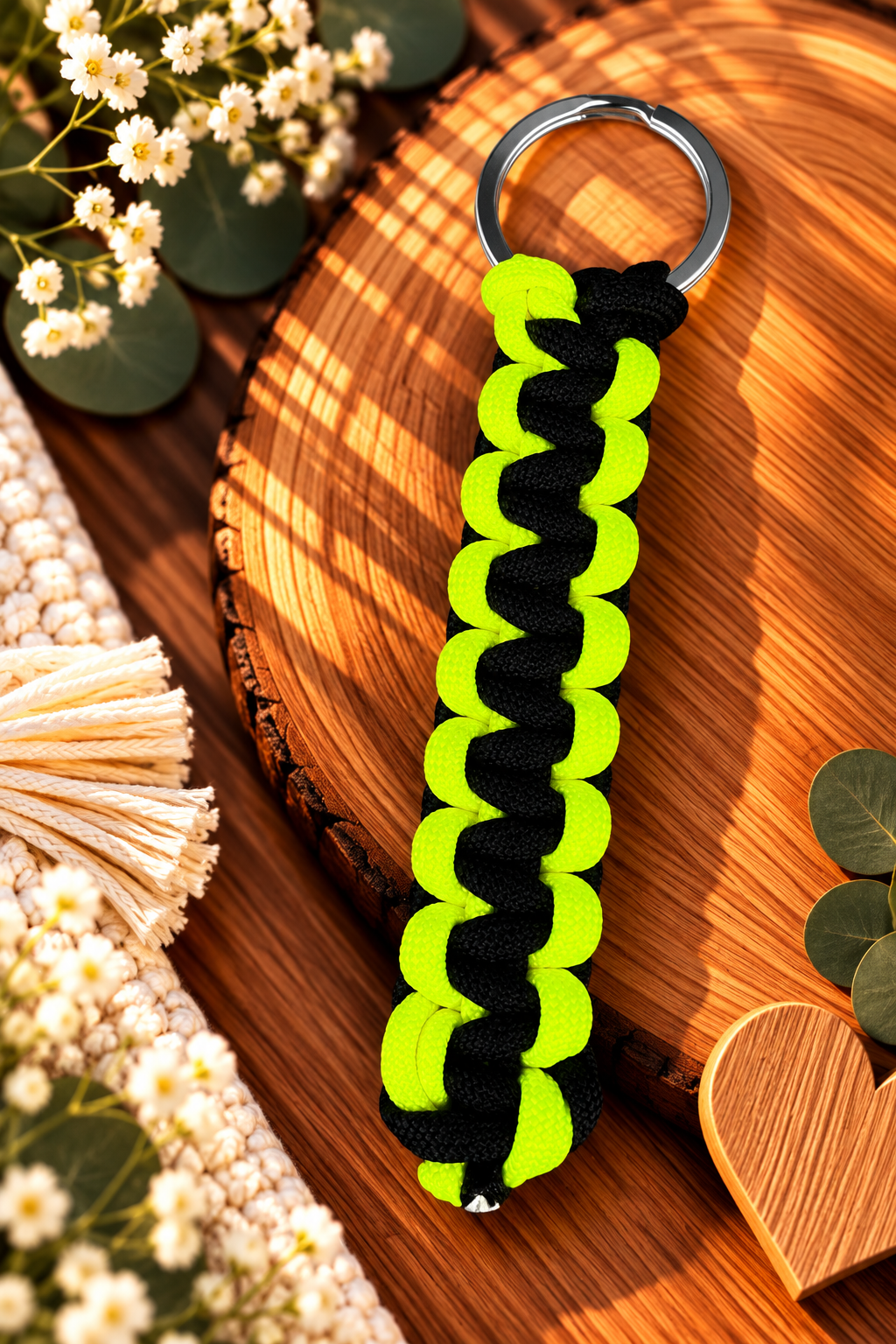Sleutelhanger : zwart - fluo geel