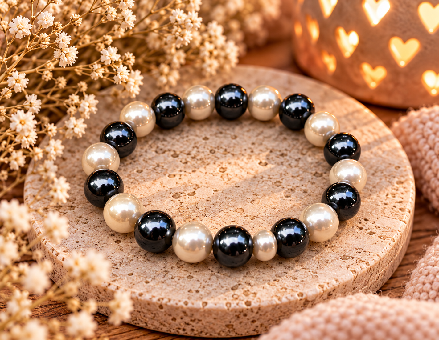 Armband zwart/wit