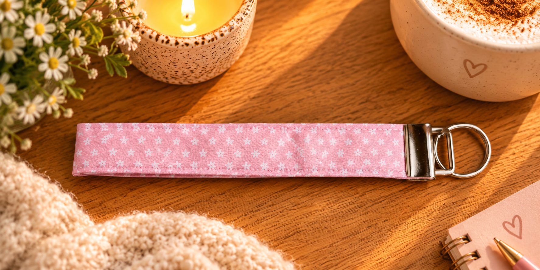 Key Clip Pink Stars