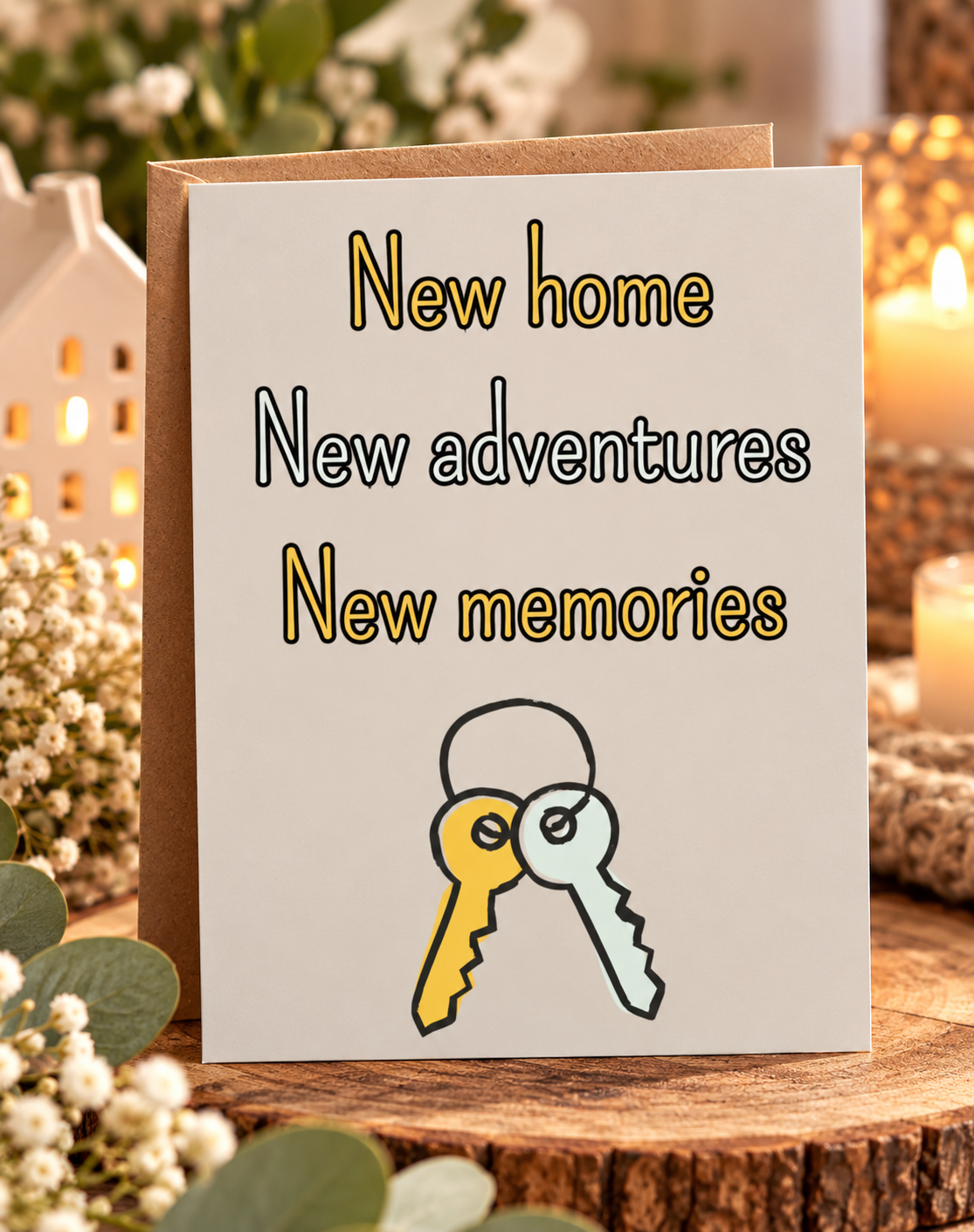 Wenskaart - New home New adventures New memories
