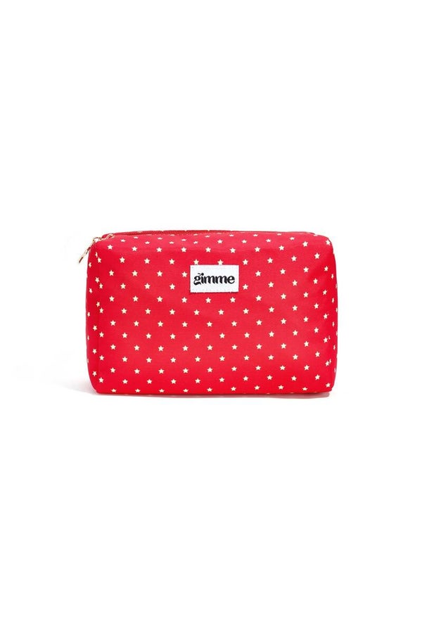 Toilettas - Make up tas sterretjes rood-creme