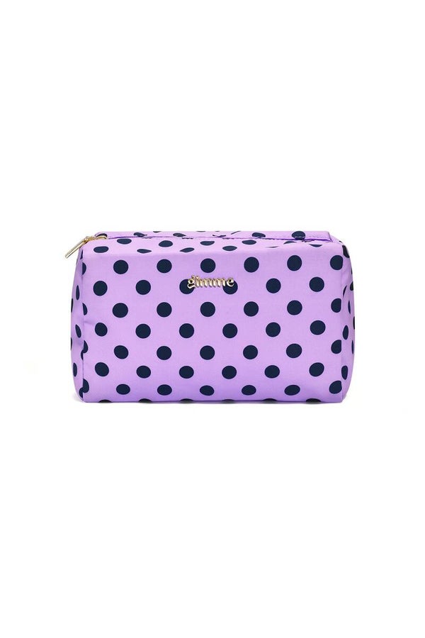 Toilettas - Make up tas stippen paars met navy