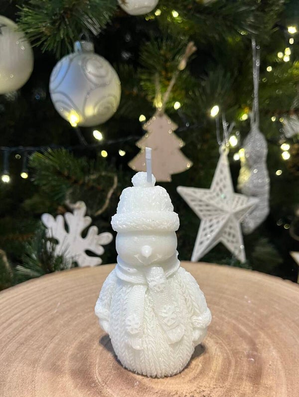 Kaars Sneeuwman - Wit