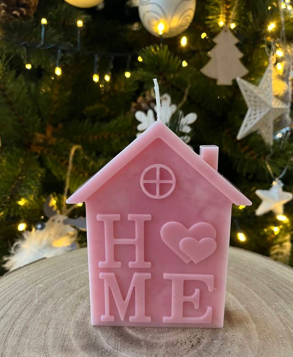 Kaars Home - marble roze