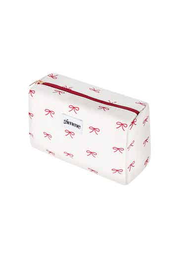 Toilettas - Make up tas wit - strikjes