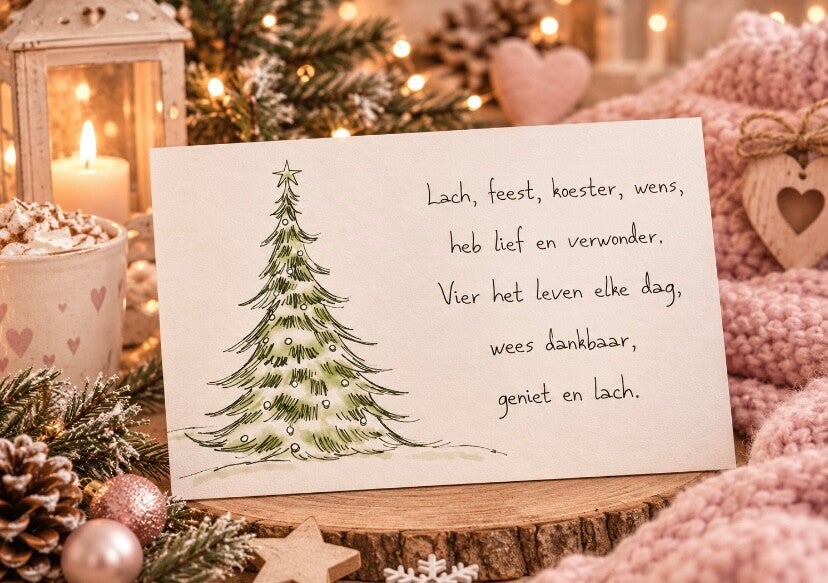Wenskaart Kerst - Kerstboom
