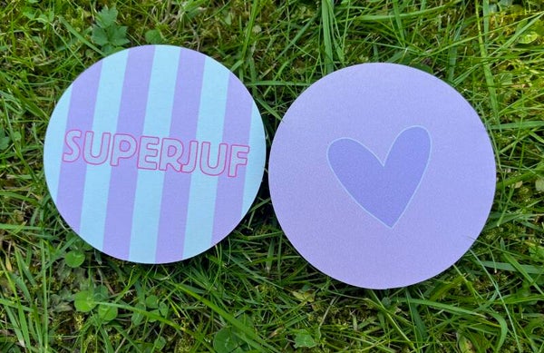 Set van 2 onderzetters "Superjuf"
