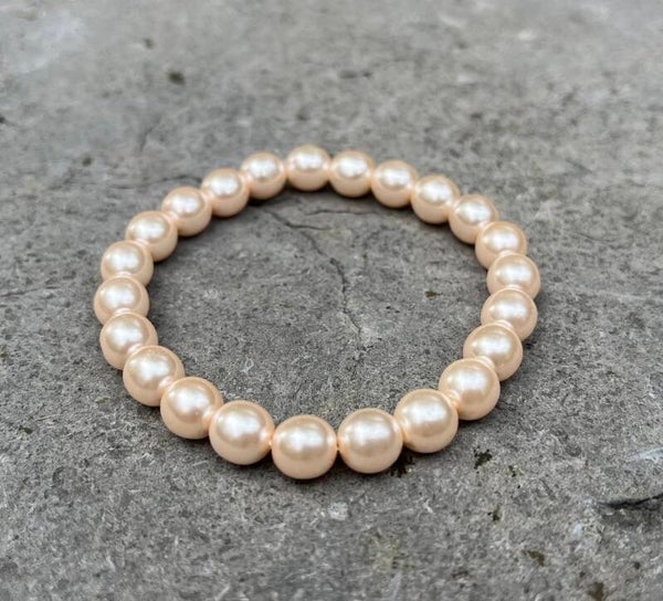 Armband parels peach