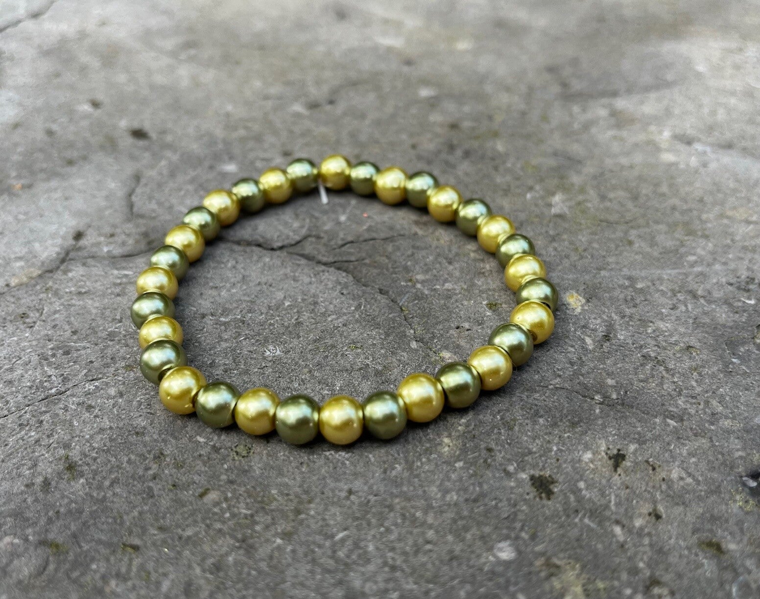 Armband parels groen tinten