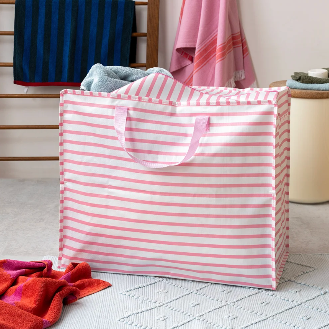 Waszak XL - Nautische strepen roze