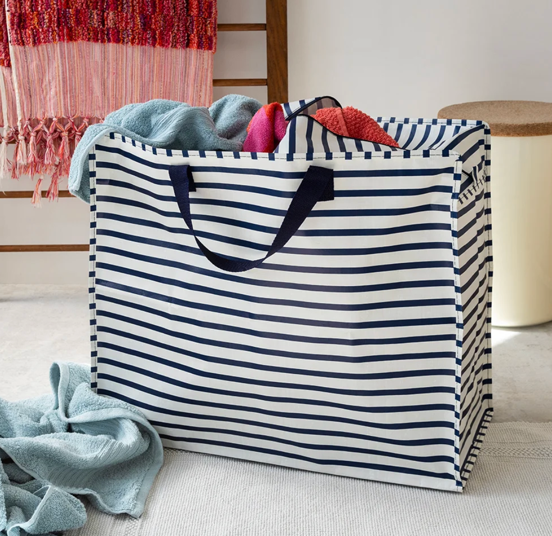 Waszak XL - Nautische strepen blauw