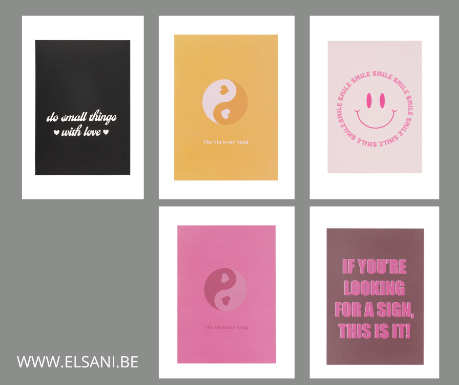 Set wenskaarten - 5 stuks