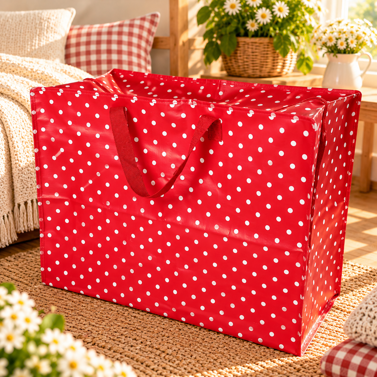 Waszak XL - Rood - kleine bolletjes