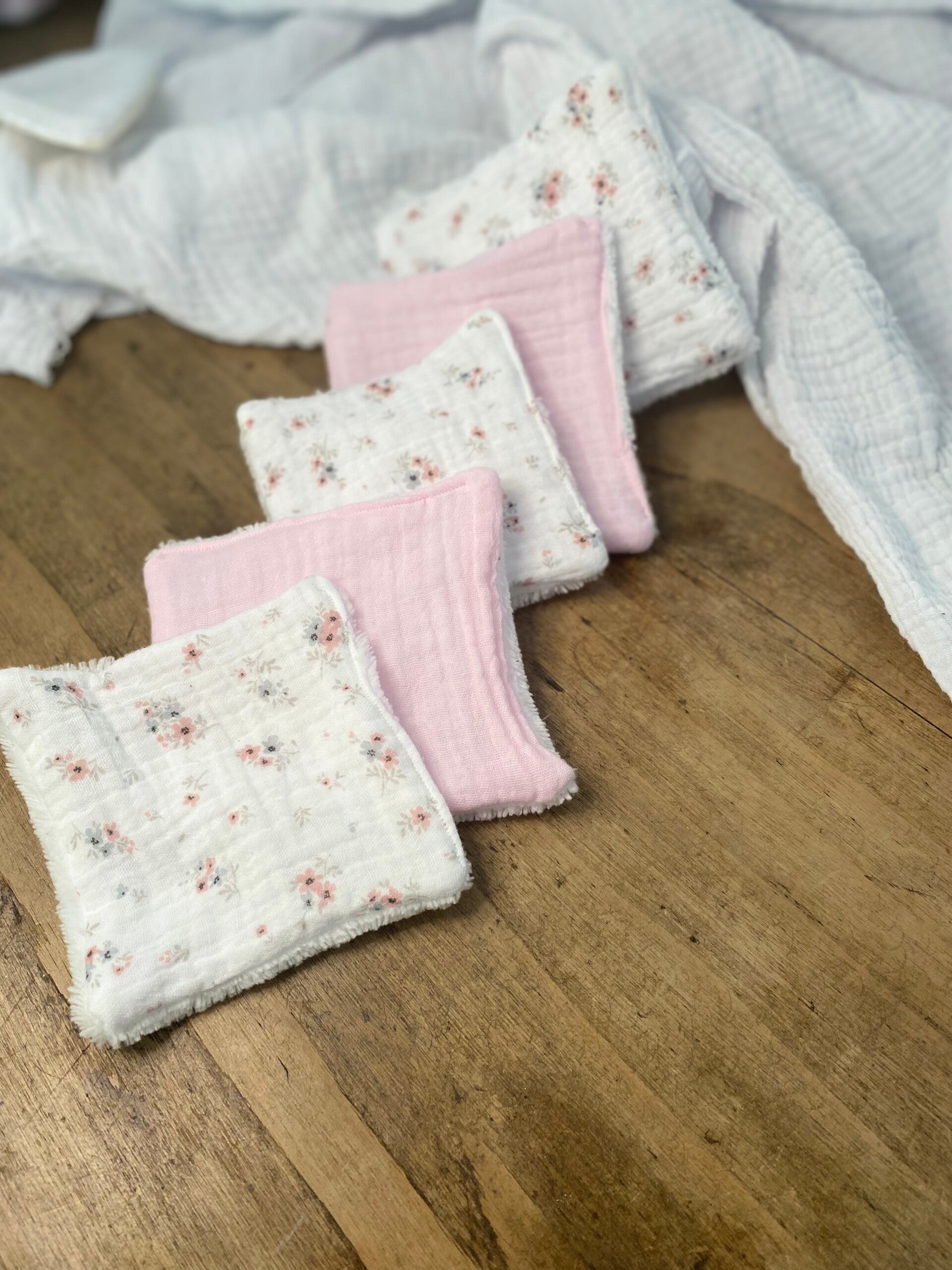 Patchwork 5 cotons lavables/ lingette bébé