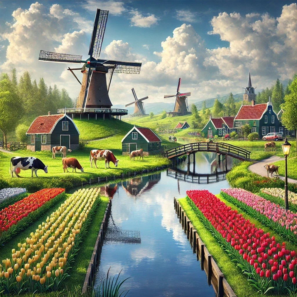 Hollands landschap met heuvels