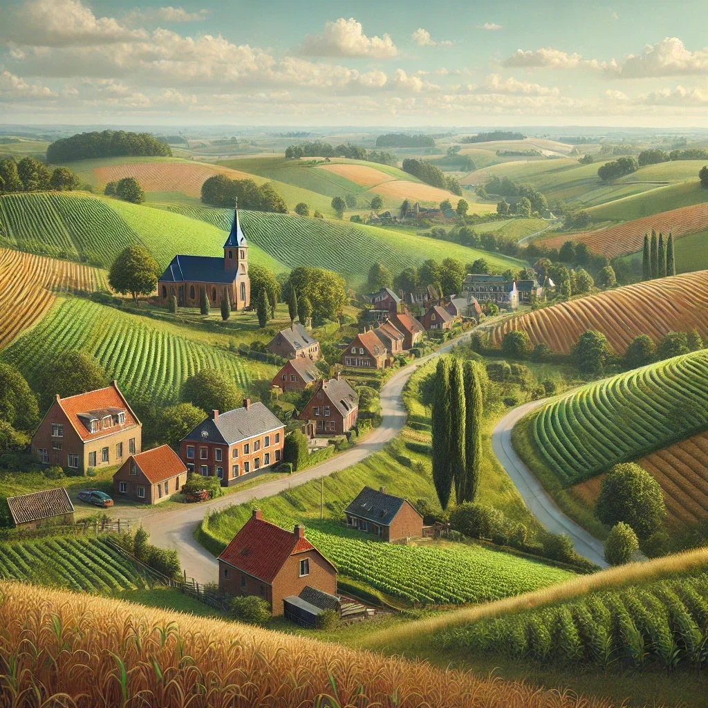 Limburgs landschap met een dorp