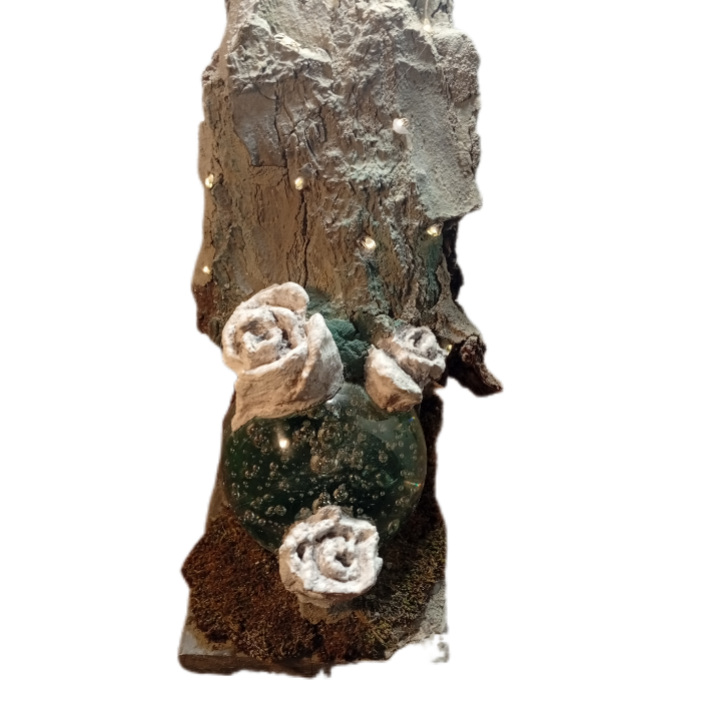 "Magische Rosen" Skulptur auf Glaskugel