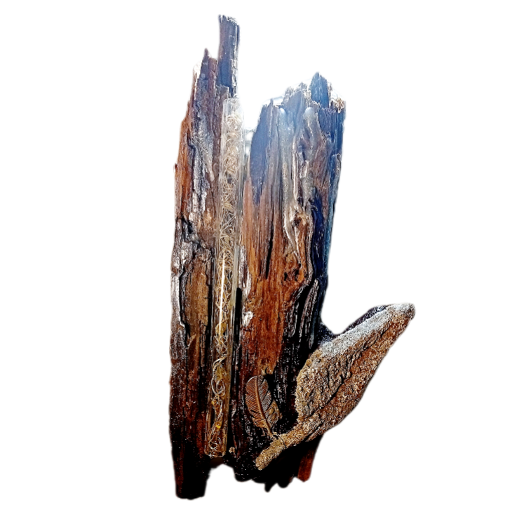 "Waldfeder" kleine Dekoration mit LEDs