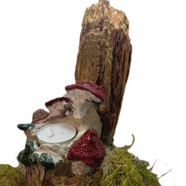 "Waldlichtung" natürlicher Teelichthalter