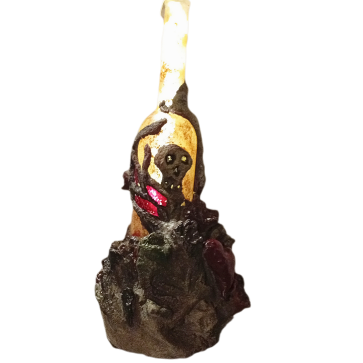 "Vergänglichkeit" Lichtobjekt Glasflasche