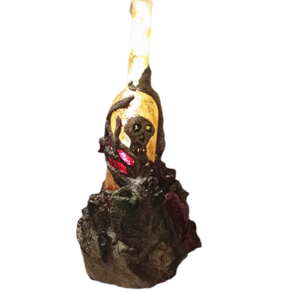 "Vergänglichkeit" Lichtobjekt Glasflasche