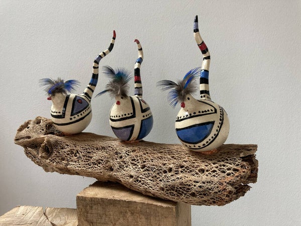 3 Tortelduifjes op hout