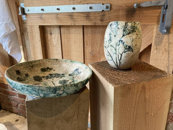 Set natuurlijke schaal en vaas