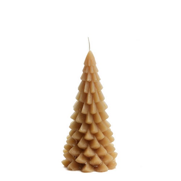 Kerstboom kaars toffeekleur 20cm