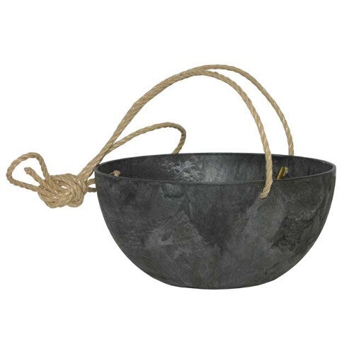 Artstone hangbloempot groot zwart