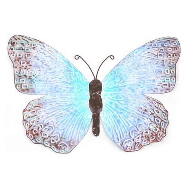 Muurdecoratie vlinder gekleurd groot ass.