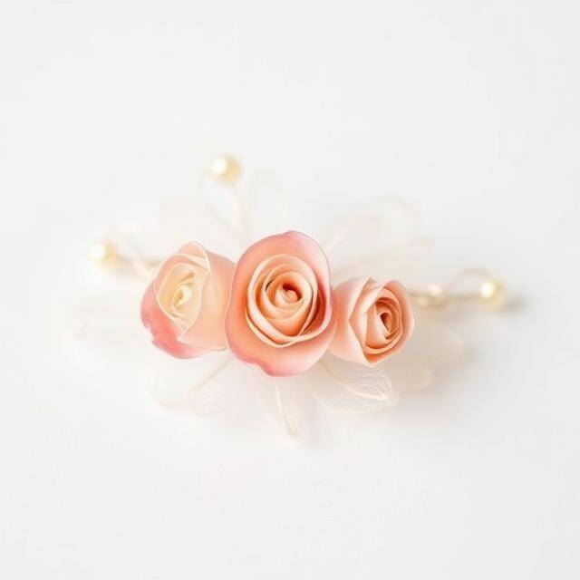 Peina Rosas Empołvadas Romance Bkarola Rosas de seda + perlas · Dulce y eterna