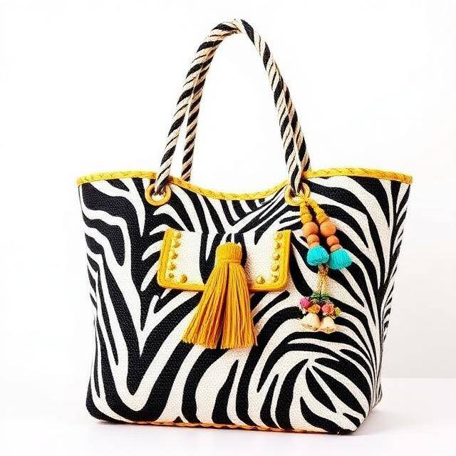 Tote Bkarola Zebra Tucán Selva Bkarola Piel zebra + tucanes · Divertido