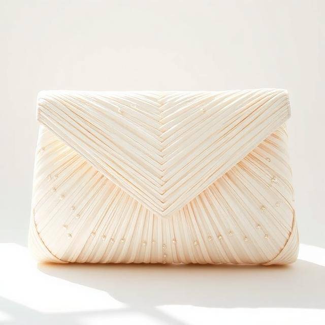 Clutch Bkarola Concha Nude Arena plisada Rafia nude · Versátil