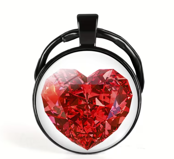 LLAVERO MEDALLÓN CORAZÓN ROJO BLACK EDITION