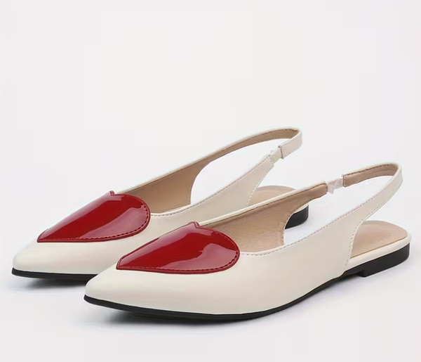 BAILARINAS SLINGBACK CORAZÓN ROJO