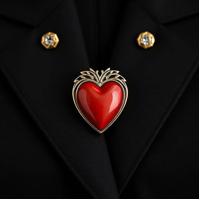 Pin Doble Corazón Corona Realeza con corazón Esmalte rojo + corona oro · Novio